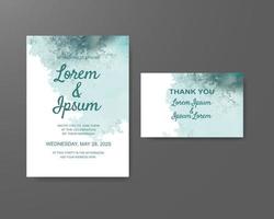 Wedding invitation with abstract watercolor background vector