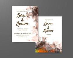 Wedding invitation with abstract watercolor background vector