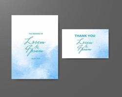 Wedding invitation with abstract watercolor background vector