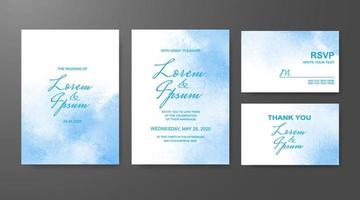 Wedding invitation with abstract watercolor background vector