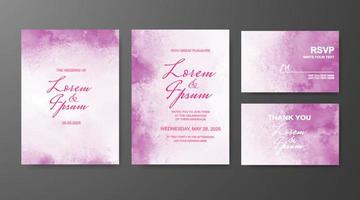 Wedding invitation with abstract watercolor background vector