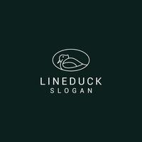 Line duck logo design icon vector