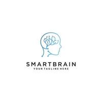 vector de icono de diseño de logotipo de cerebro inteligente