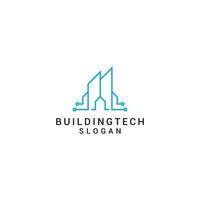 vector de icono de diseño de logotipo de tecnología de construcción