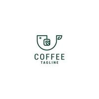 vector de icono de diseño de logotipo verde café