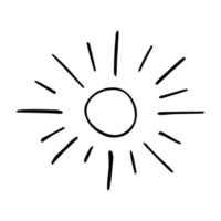 Hand drawn abstract sun symbol. Summer doodle. Single vector element for design