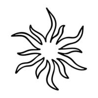 Hand drawn abstract sun symbol. Summer doodle. Single vector element for design