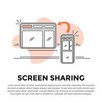 screen sharing illustration in modern concept design vector