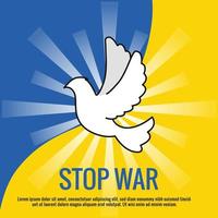 stop war banner with dove bird simple and clear design vector