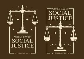 Brown color of World Day of Social Justice banner vector