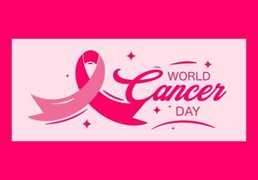 Pink color of World Cancer day banner design vector