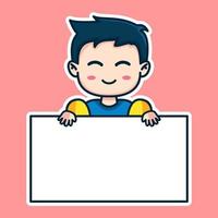 Boy expression cute sticker illustration vector