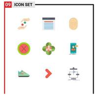 Universal Icon Symbols Group of 9 Modern Flat Colors of cross scanning search scanner recognition Editable Vector Design Elements