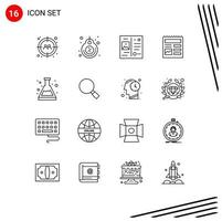 Set of 16 Vector Outlines on Grid for acid ui discount basic vacation Editable Vector Design Elements