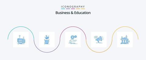 paquete de iconos azul 5 de negocios y educación que incluye anuncio. marketing. lucro. servicios. idea vector