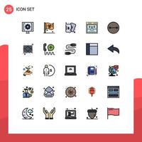 conjunto de 25 iconos de interfaz de usuario modernos símbolos signos para símbolos aficiones antiguas red educativa elementos de diseño vectorial editables vector