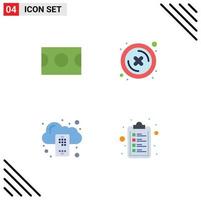 Flat Icon Pack of 4 Universal Symbols of basketball mobile close button check list Editable Vector Design Elements