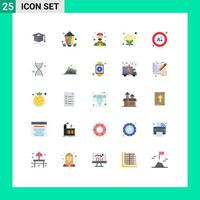 Universal Icon Symbols Group of 25 Modern Flat Colors of result exam instructor vegetable cauliflower Editable Vector Design Elements