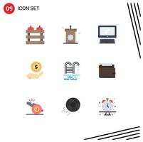 9 iconos creativos signos y símbolos modernos de monry ecommerce mosque pc dispositivo elementos de diseño vectorial editables vector