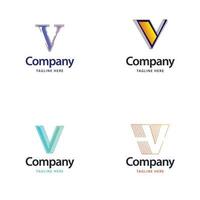 letra v diseño de paquete de logotipos grandes diseño de logotipos modernos y creativos para su negocio vector