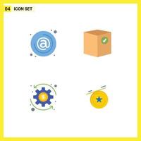 4 Universal Flat Icon Signs Symbols of address shipping email check money Editable Vector Design Elements