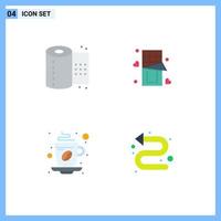 paquete de iconos de vector de stock de 4 signos y símbolos de línea para baño bebida papel higiénico comida café elementos de diseño de vector editables