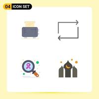 Universal Icon Symbols Group of 4 Modern Flat Icons of electric search toaster repeat architecture Editable Vector Design Elements