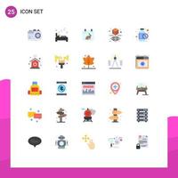 25 Creative Icons Modern Signs and Symbols of heart shape cleaning printing date Editable Vector Design Elements