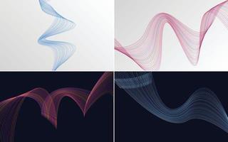 Collection of geometric minimal lines pattern set vector