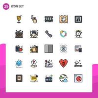 Modern Set of 25 Filled line Flat Colors and symbols such as scale pregnancy hardware medicine health Editable Vector Design Elements