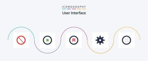 interfaz de usuario plana 5 paquete de iconos que incluye ui. hashtag. más. usuario. interfaz vector