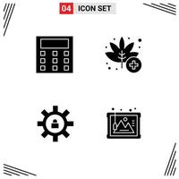 Modern Set of Solid Glyphs and symbols such as calculation lock leaf weed frame Editable Vector Design Elements