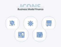 paquete de iconos azul de finanzas 5 diseño de iconos. Finanzas. distribución. financiero. dinero. fondos vector