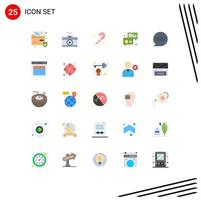 25 User Interface Flat Color Pack of modern Signs and Symbols of conversation communication candy cane messages chat Editable Vector Design Elements