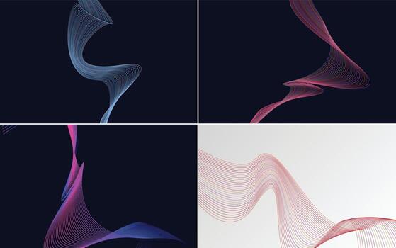 modern wave curve abstract presentation background Pack vector