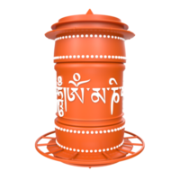 Prayer Wheel isolated on transparent png