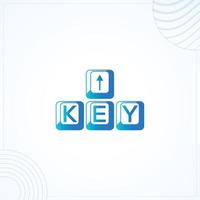 KEY Arrow Keyboard Style Template In Modern Creative Minimal Style Vector Design