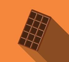 vector de ilustración de barra de chocolate con fondo. icono de barra de chocolate con sombra.