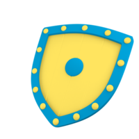 Shield 3D rendering isolated on transparent background. Ui UX icon design web and app trend png