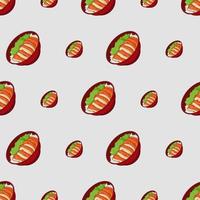cartoon chicken teriyaki, japanese food seamless pattern on colorful background vector