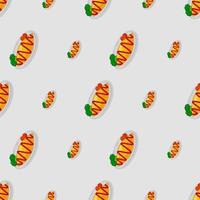 cartoon omurice, japanese food seamless pattern on colorful background vector
