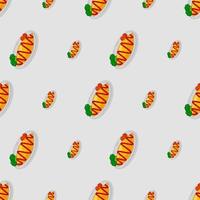 cartoon omurice, japanese food seamless pattern on colorful background vector