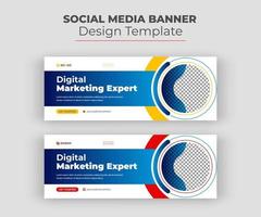 Digital marketing Facebook cover and web banner design vector