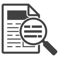 magnifying glass with document page icon png