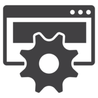Web browser with gear icon png