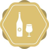 copa única y icono de glifo de vector de vino