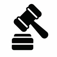 Judge gavel icon template. Stock vector illustration.