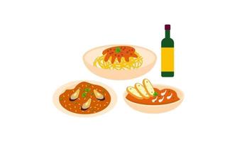 Traditional meals of diverse cuisines logo vector