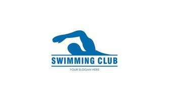logotipo de natación azul silueta mar océano agua ola logotipo vector