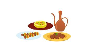 Traditional meals of diverse cuisines logo vector